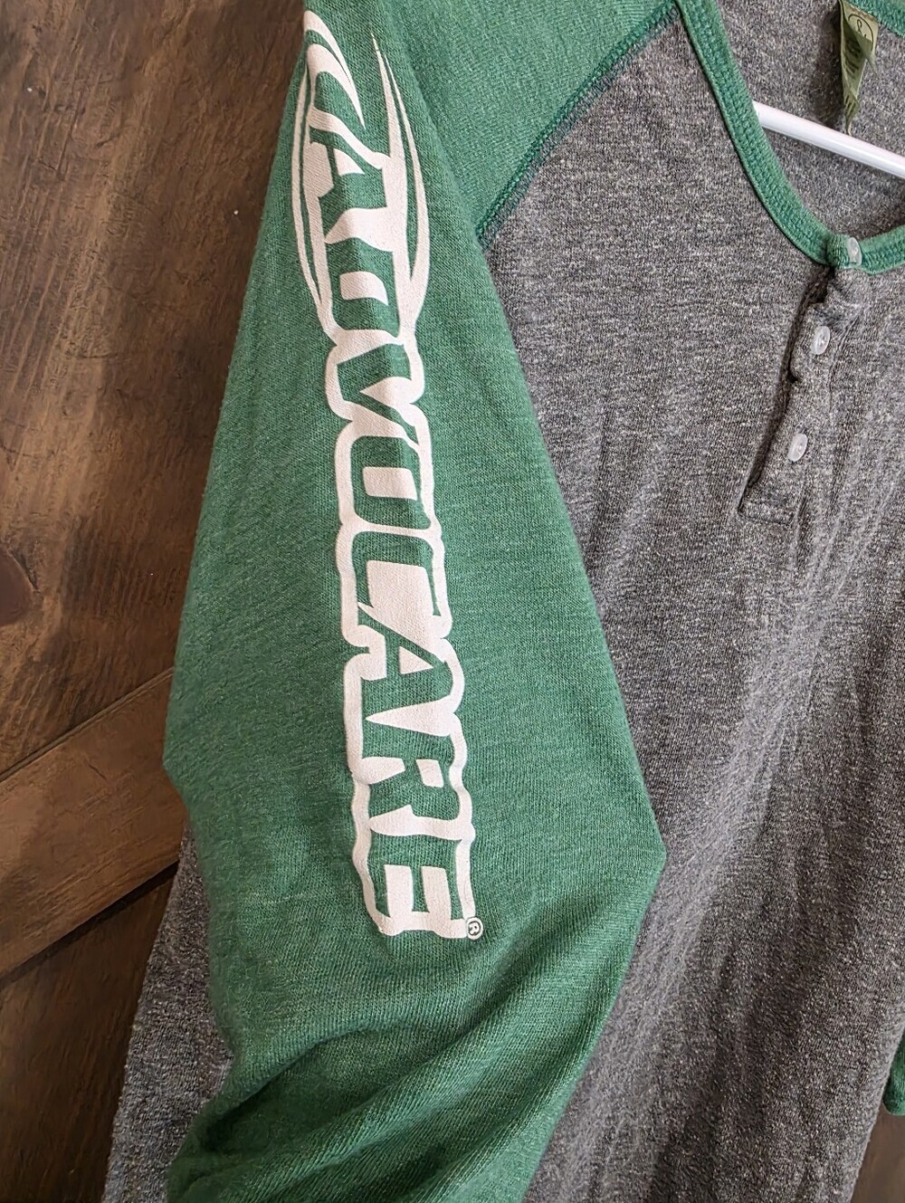 Seawave Henley Raglan Shirt - Green & Gray Advocare Size Large
